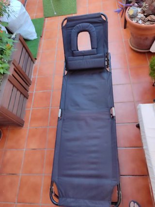 Tumbona Relax Negra Plegable