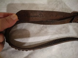 Cinturón Massimo Dutti Piel Mujer Marrón Tachuelas