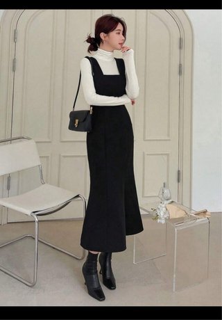 Vestido negro largo sin manga elegante para verano