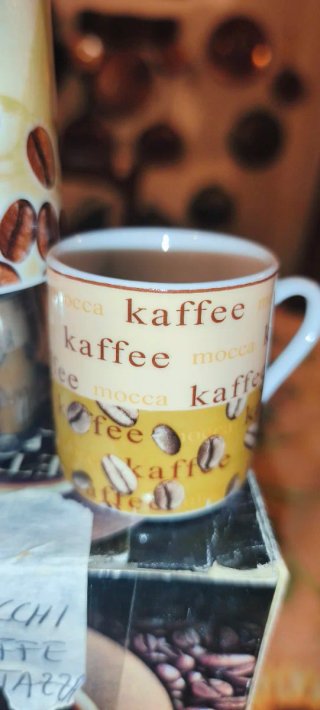 Set Caffettiera Moka Vintage Tema Caffè