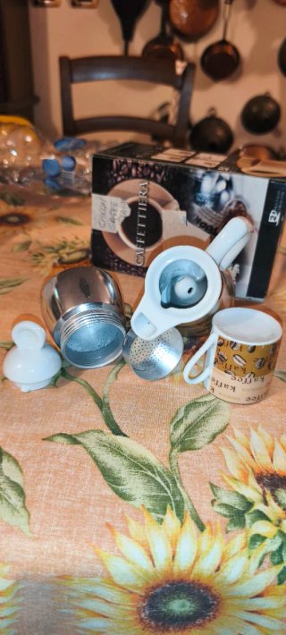Set Caffettiera Moka Vintage Tema Caffè