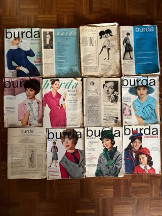 12 Revistas Burda Moden de 1960, 1961, 1962
