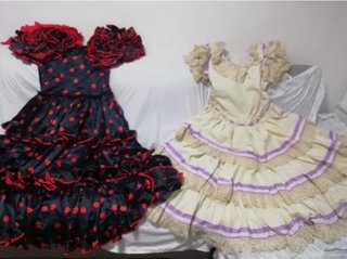Trajes de Flamenca Negro y Beige