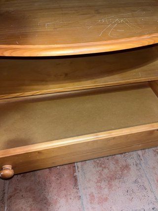 Mueble de salón madera con vitrinas