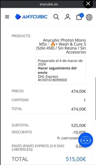 Impresora 3D Anycubic Photon Mono M5S