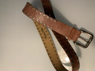 Cinturón Massimo Dutti rayas azul y blanco
