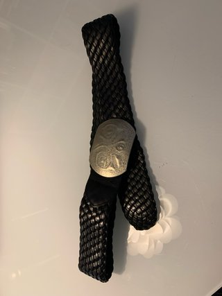 Cinturón Massimo Dutti rayas azul y blanco
