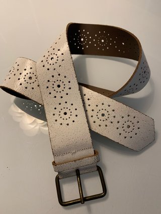 Cinturón Massimo Dutti rayas azul y blanco