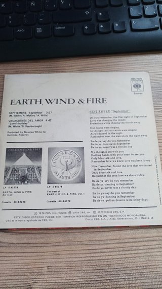 Vinilo Earth, Wind & Fire - Septiembre