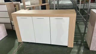 Aparador moderno blanco y madera precio 130€