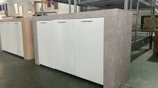 Aparador moderno blanco y madera precio 130€