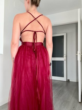 Vestido largo rojo Lentejuelas