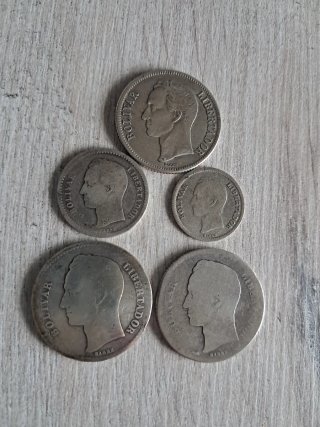 Monedas antiguas Estados unidos deVenezuela plata