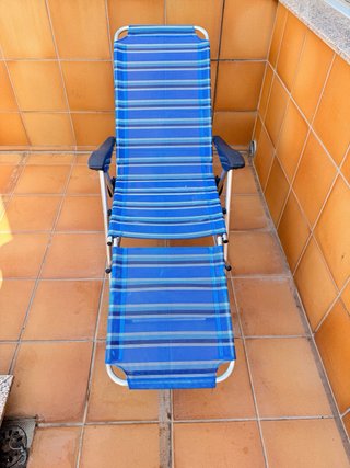 Silla de playa aluminio y tela azul