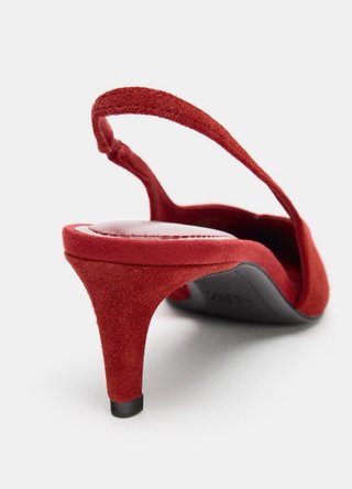 Zapato tacón piel Zara rojo nuevo