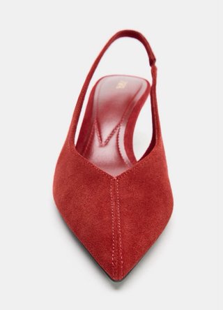 Zapato tacón piel Zara rojo nuevo