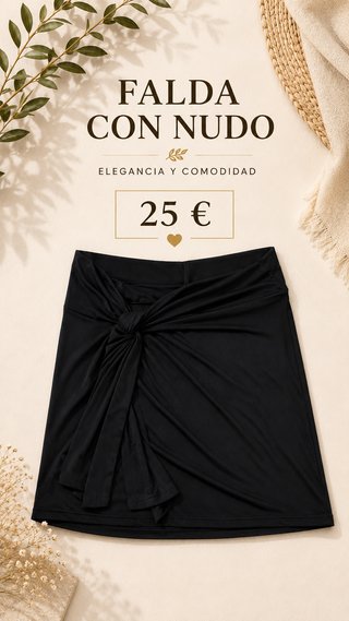 Falda negra con nudo