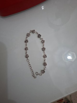 Pulsera Plata Flores