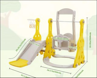 Tobogán y columpio infantil rosa o amarillo