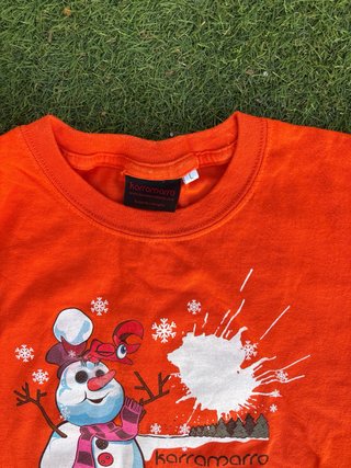 Camiseta Naranja Muñeco Nieve Talla 12/14