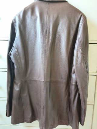Chaqueta Americana Zara Man Piel Marrón T.52