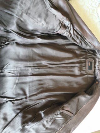 Chaqueta Americana Zara Man Piel Marrón T.52