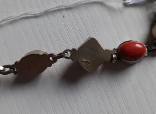 Bracciale Argento con Pietre Rosse