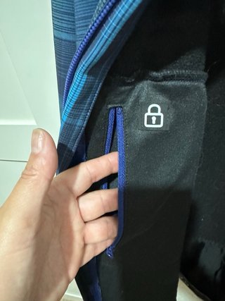 Anorak cuadros azul y turquesa mujer