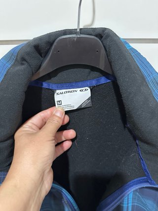 Anorak cuadros azul y turquesa mujer