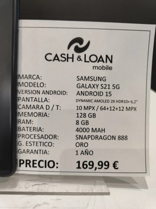 Samsung Galaxy S21 5G 128GB Negro
