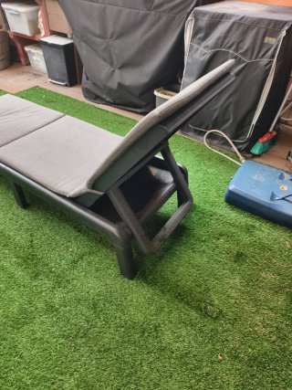 Tumbona plegable de exterior gris antracita 187x58