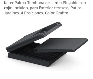 Tumbona plegable de exterior gris antracita 187x58