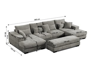 Sofá Cama Gris con Puff