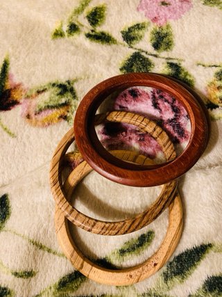 Lote 4 Pulseras Madera Natural