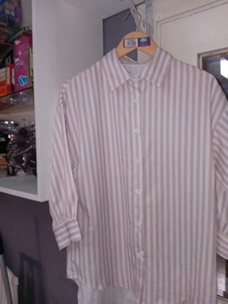 Blusa Mango Rayas Beige Talla M