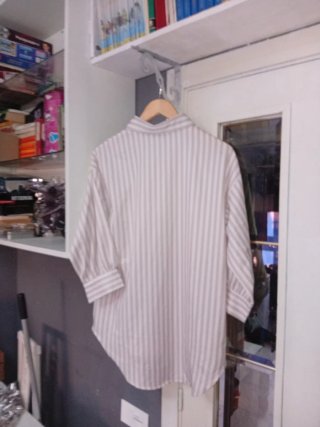 Blusa Mango Rayas Beige Talla M