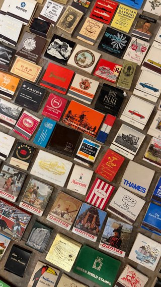Collezione di scatole di fiammiferi antichi. 1950-1970
