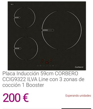 Placa Inducción Corberó 3 fuegos CCIG9322