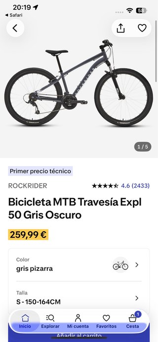 Bicicleta Rockrider ST50 Negra