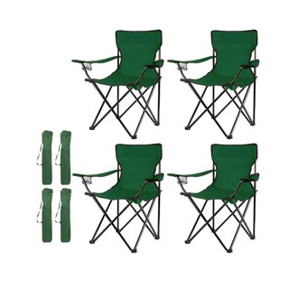 Pack 4 Sillas Plegables Camping con Bolsa Exterior