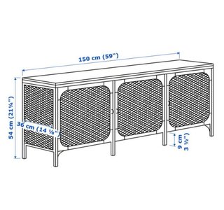 Mueble TV Ikea FJÄLLBO Negro/Madera