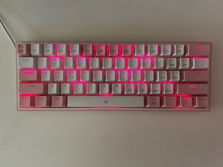 Teclado mécanico 60% Redragon K617 blanco/rosa