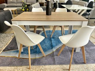 Mesa Comedor Madera y 4 Sillas Nórdicas
