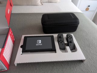 Nintendo Switch 1 (V2) Gris + Funda + Caja Origina