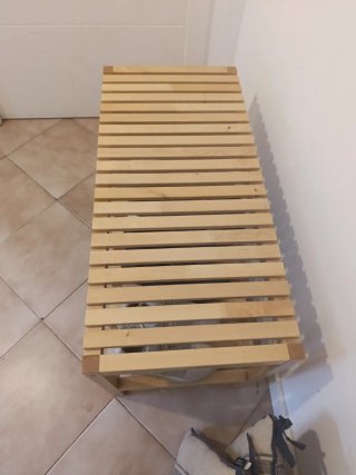 Banquillo de entrada madera y tela