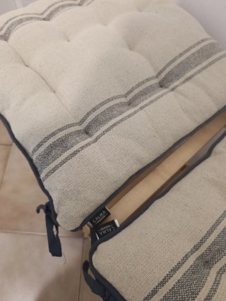 Banquillo de entrada madera y tela