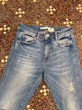 Zara Trafaluc Jeans Boho Frange Strappati S