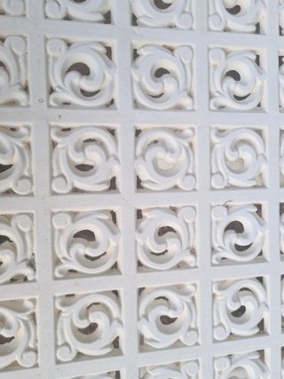 Mesa y 6 Sillas Jardín Hierro Fundido Blancas
