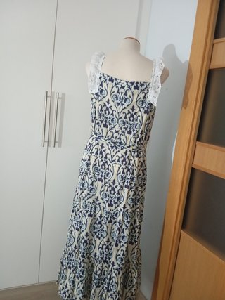 Vestido Zara Largo Estampado Talla XL