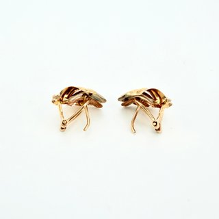 Pendiente de oro combinado 18k circonitas, 2.97 g.